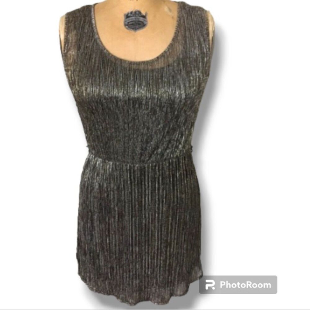 Rock & Republic Let It Shine Mini Dress-Size XS-Sleevleess-Metallic-Party-Lined